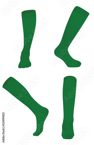 Green soccer socks. vector illustration