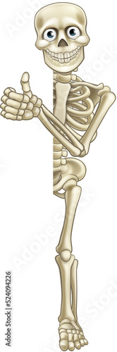 Cartoon Skeleton Thumbs Up ...