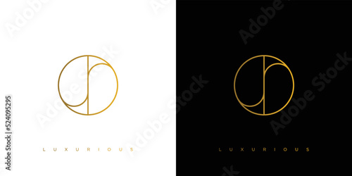 Modern and luxury letter JR initials logo design