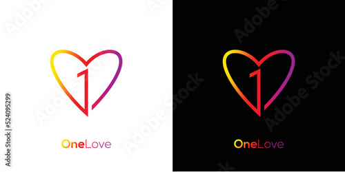 Modern and charming one love logo design