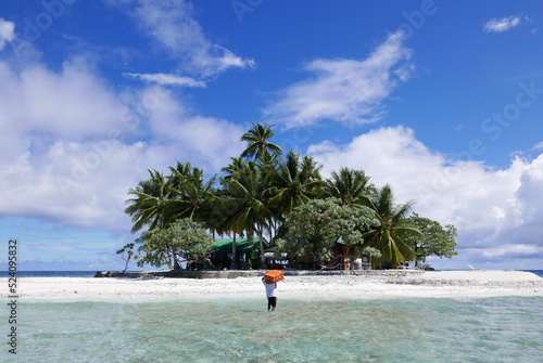 Uninhabited island JEEP island in Chuuk, Micronesia. Here is the world's greatest wreck diving destination. © Optimistic Fish