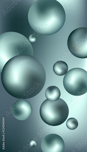 Metal balls are flying around. Cover design  creative background