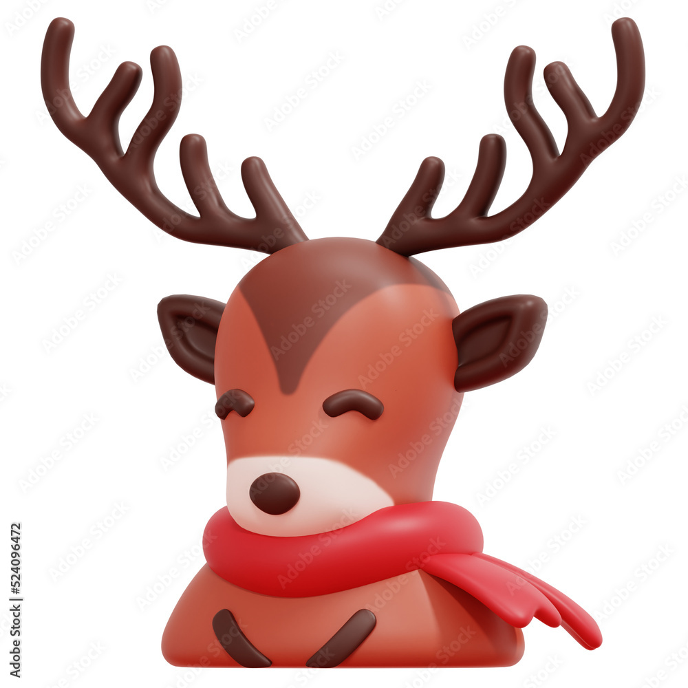 reindeer 3d render icon illustration reindeer 3d render icon illustration