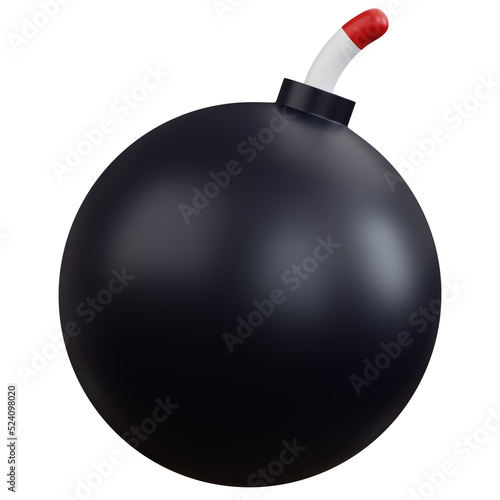 3d rendering bomb isolated