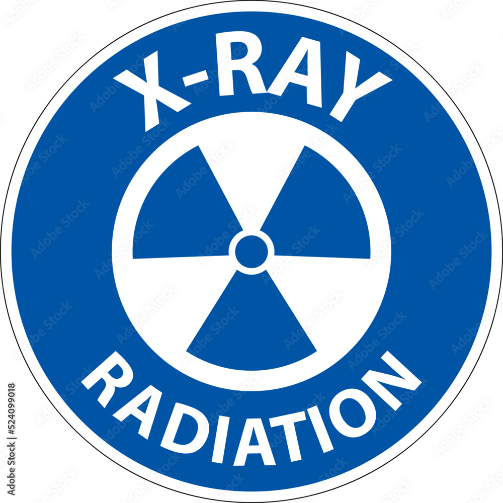 Notice X-Ray Radiation Sign On White Background Notice X-Ray Radiation Sign On White Background