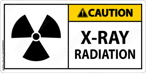 Warning X-Ray Radiation Sign On White Background