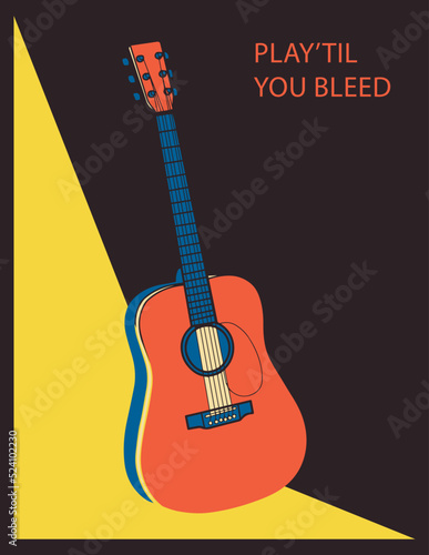 Canvas Print Guitar Vector - photorealistic vector illustration on a white background in 3D style, the most detailed