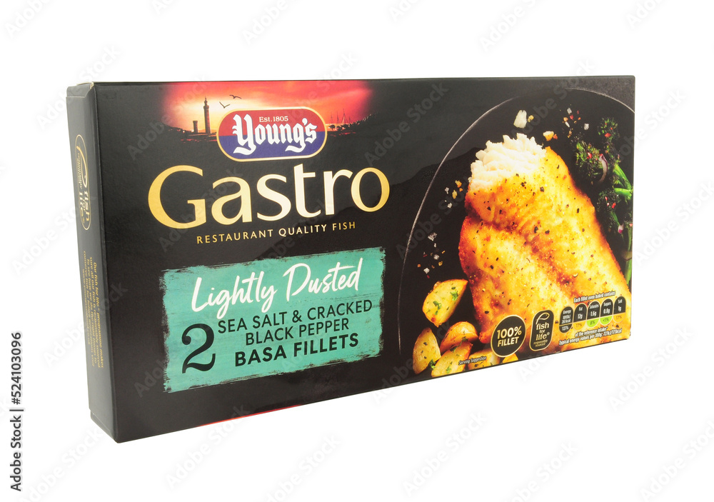 Youngs gastro lightly dusted sea salt and black pepper frozen basa fish