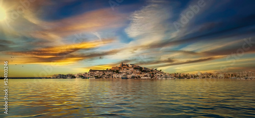 Ibiza fortified old town called Dalt Vila, Spain photo