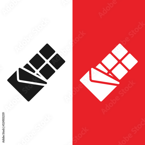Christmas Xmas Chocolate Bar Vector icon in Glyph Style. A chocolate bar is a favorite sweet treat at Christmas or Valentine. Vector illustration icon that can be used for apps, websites, or logo