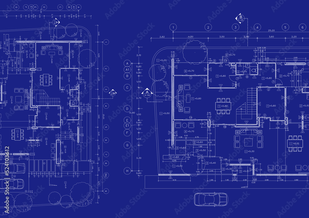 Floor plan designed building on the drawing.