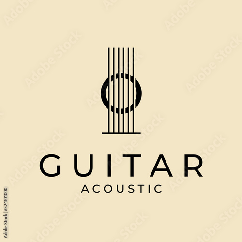 acoustic guitar logo vector template design