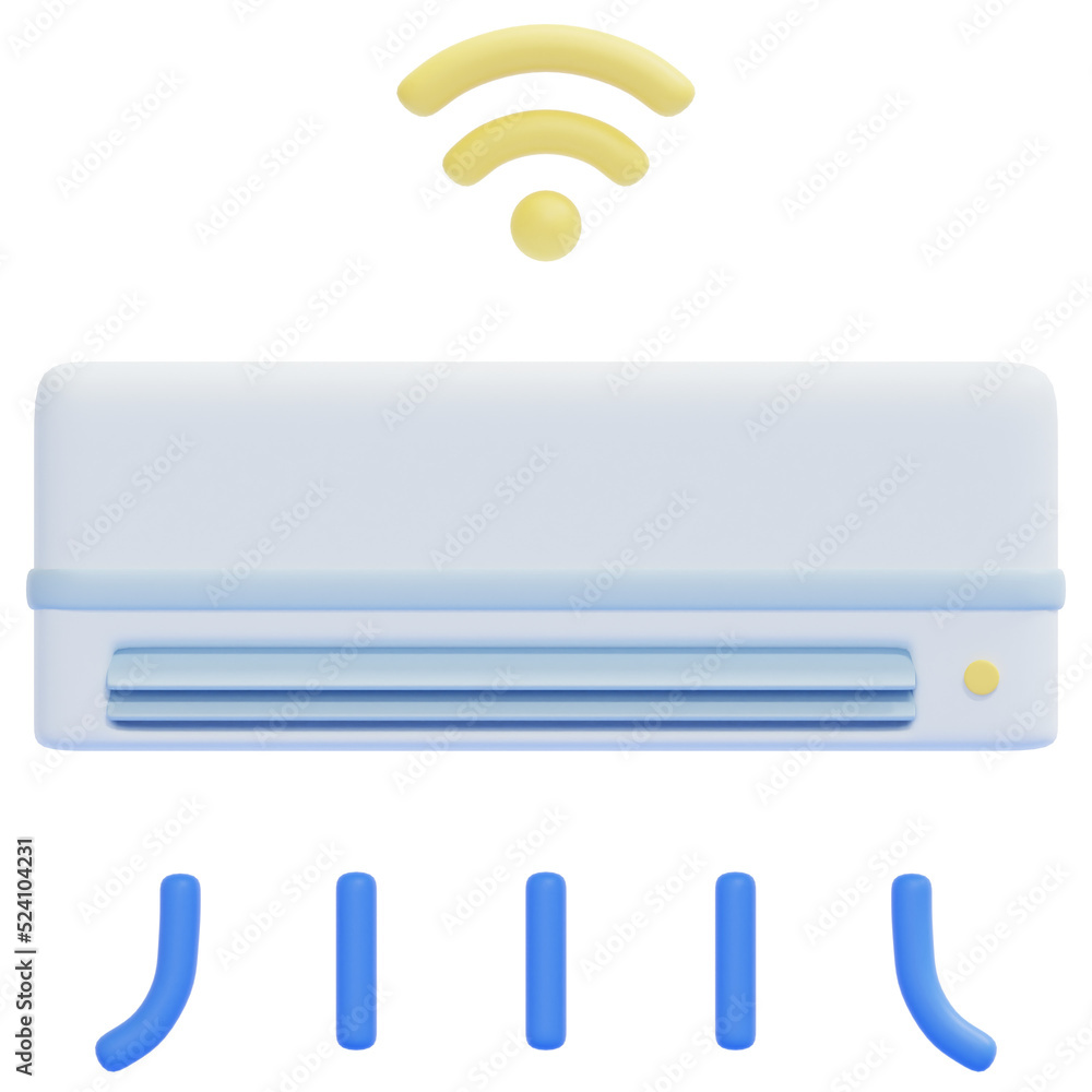 air conditioning 3d render icon illustration