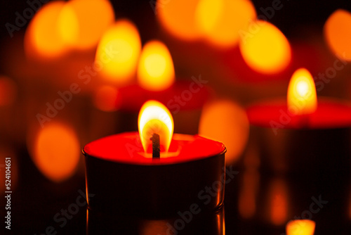 macro candle,Burning candles on dark background