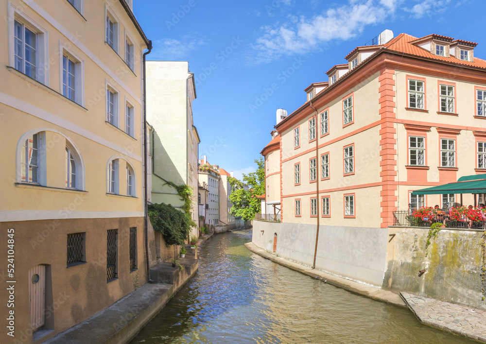 Certovka River in Prague. Czech Republic