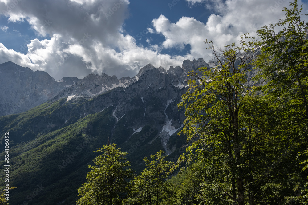 stunning views along the hike up to valbona-theth pass in the albanian alps stunning views along the hike up to valbona-theth pass in the albanian alps