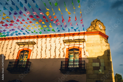 Photography Colorful Pennants on the Roofs Traditional Indigenous Festival Traditional House