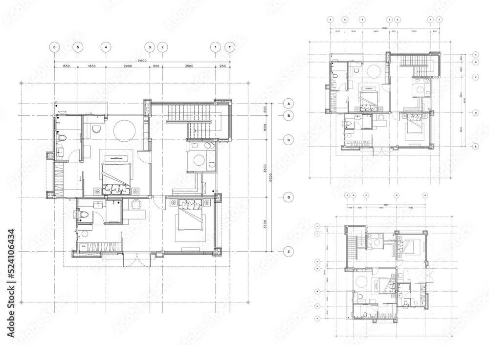 Floor plan designed building on the drawing.
