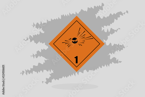 orange sign 1 hazard class explosive materials