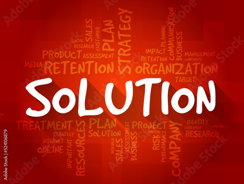SOLUTION word cloud collage, business concept background