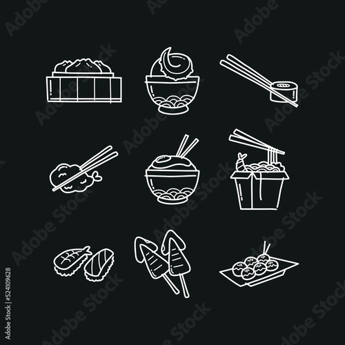 HAND DRAWING JAPANESE FOOD LOGO COLLECTION