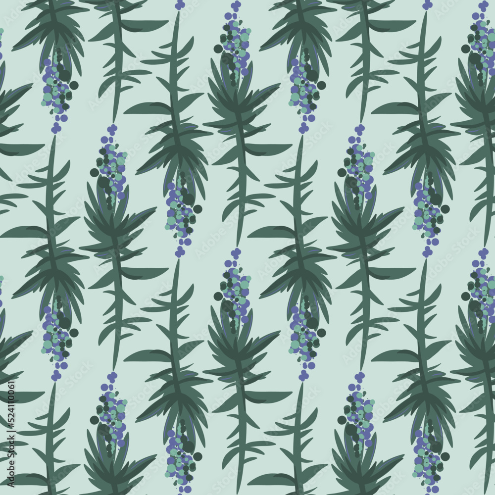 Seamless pattern with stylized vector flowers. 