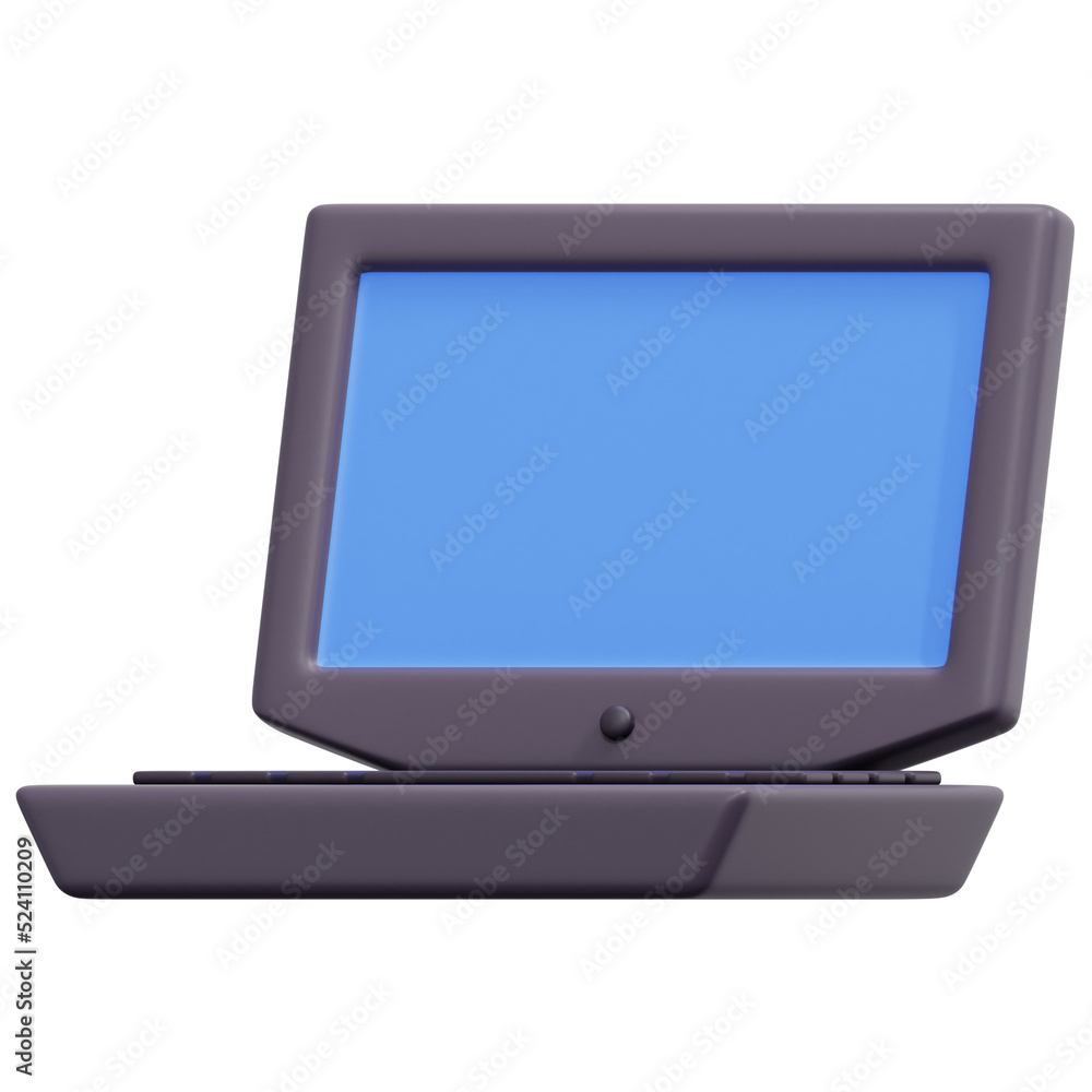 laptop computer 3d render icon illustration