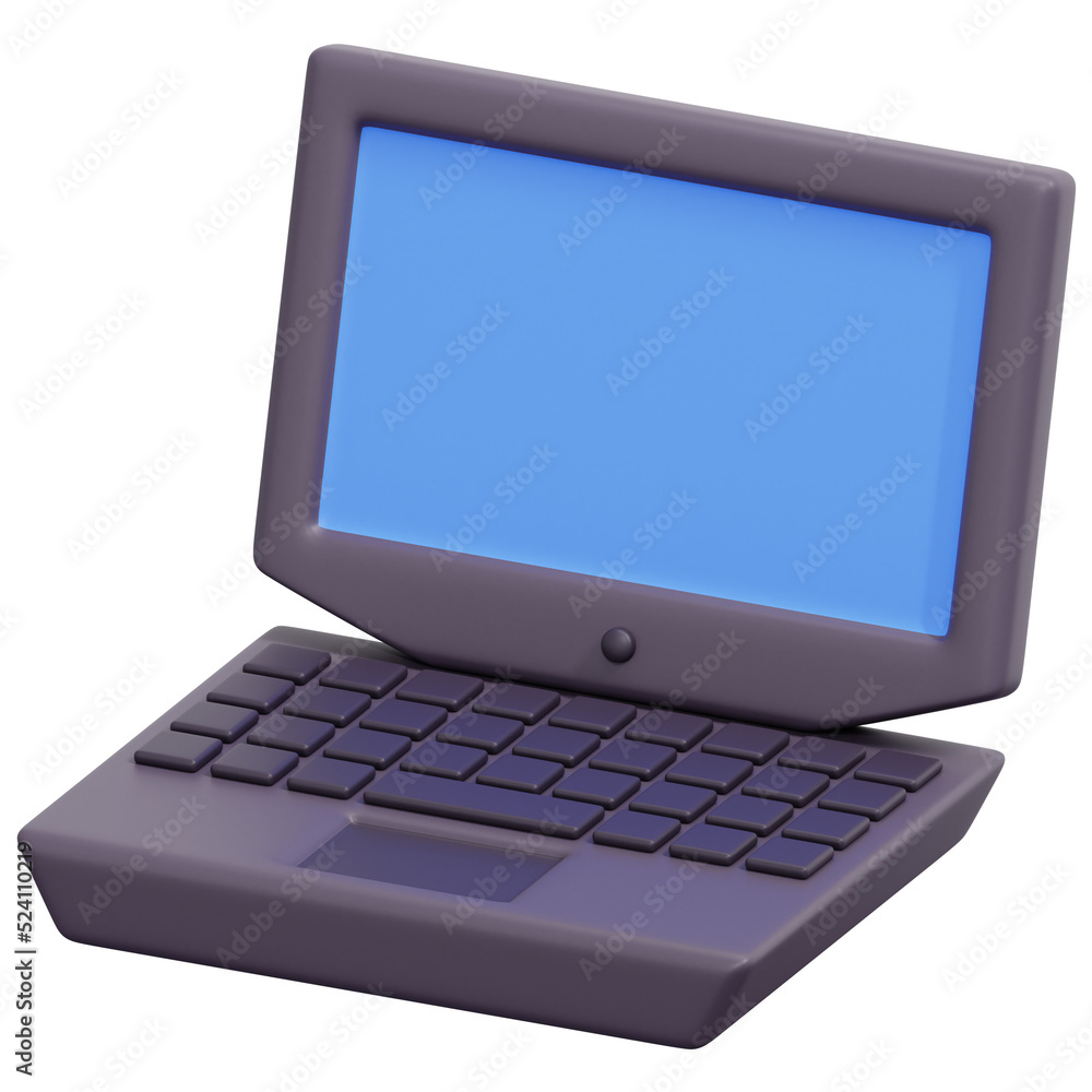 laptop computer 3d render icon illustration laptop computer 3d render icon illustration