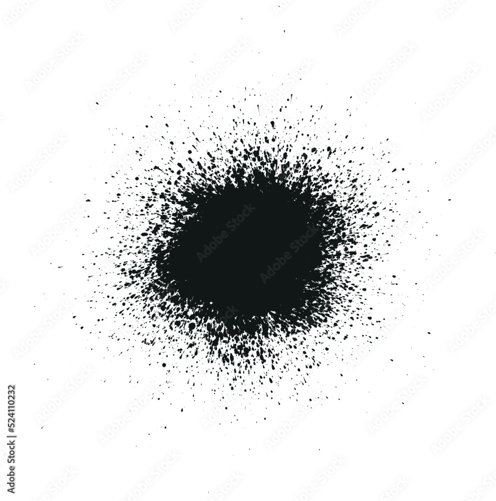 Single big black ink splash grunge design Vector Image