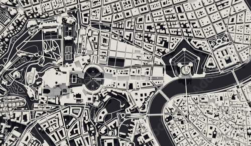 Photography Rome, Italy city map aerial view. minimal design. 3D Rendering
