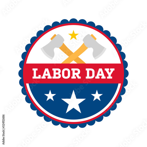 Happy Labor Day banner isolated on white background