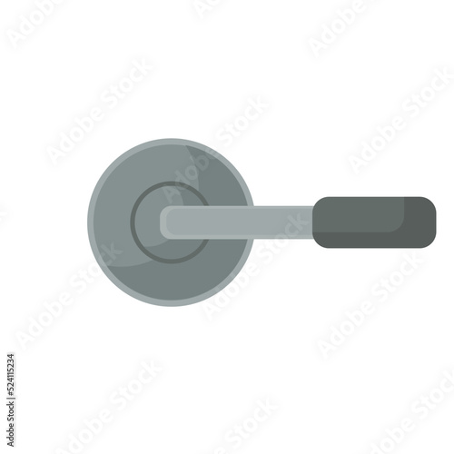 Door handle and doorknob latch with window. Brass round knob and room lock isolated office icon vector illustration. Vintage gold house security furniture and entrance keyhole cartoon