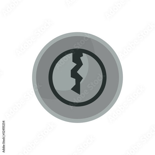 Door handle and doorknob latch with window. Brass round knob and room lock isolated office icon vector illustration. Vintage gold house security furniture and entrance keyhole cartoon