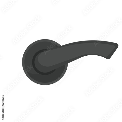 Door handle and doorknob latch with window. Brass round knob and room lock isolated office icon vector illustration. Vintage gold house security furniture and entrance keyhole cartoon
