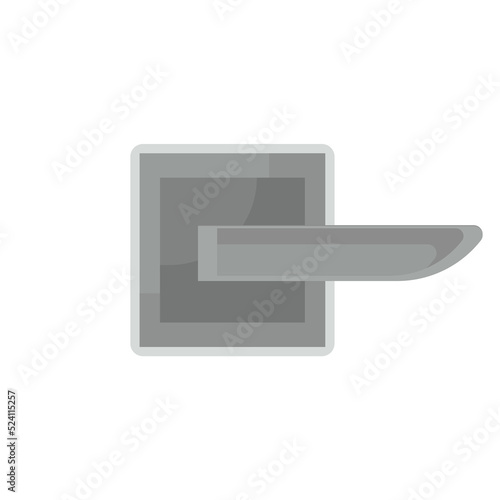 Door handle and doorknob latch with window. Brass round knob and room lock isolated office icon vector illustration. Vintage gold house security furniture and entrance keyhole cartoon