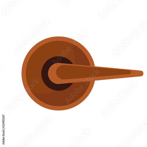 Door handle and doorknob latch with window. Brass round knob and room lock isolated office icon vector illustration. Vintage gold house security furniture and entrance keyhole cartoon