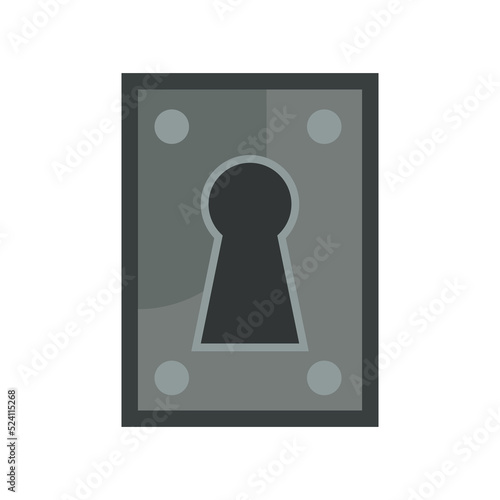 Door handle and doorknob latch with window. Brass round knob and room lock isolated office icon vector illustration. Vintage gold house security furniture and entrance keyhole cartoon