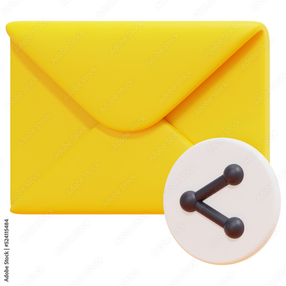 share 3d render icon illustration