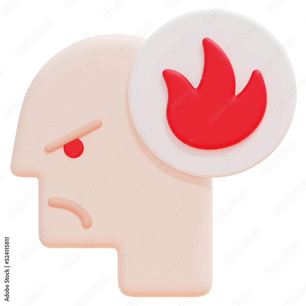 angry 3d render icon illustration angry 3d render icon illustration