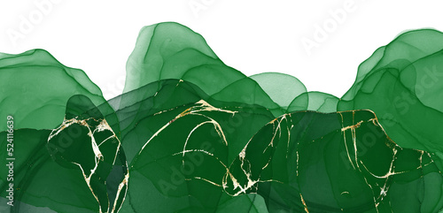 green alcohol ink background with gold