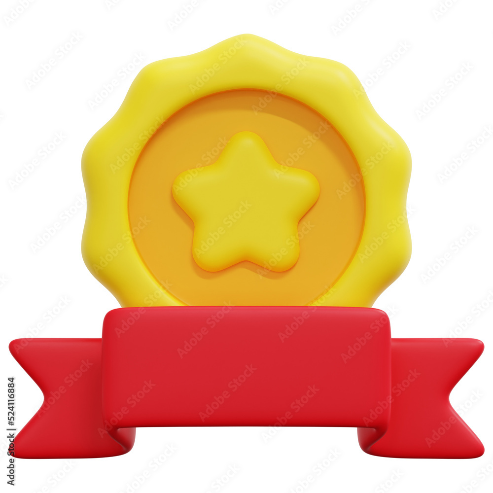 medal 3d render icon illustration medal 3d render icon illustration
