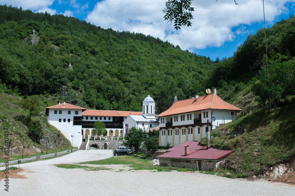 Fototapeta premium Holy Trinity Monastery, a medieval Serbian Orthodox Monastery complex in Pljevlja, Montenegro