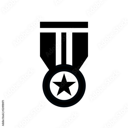 medal with ribbon - vector icon