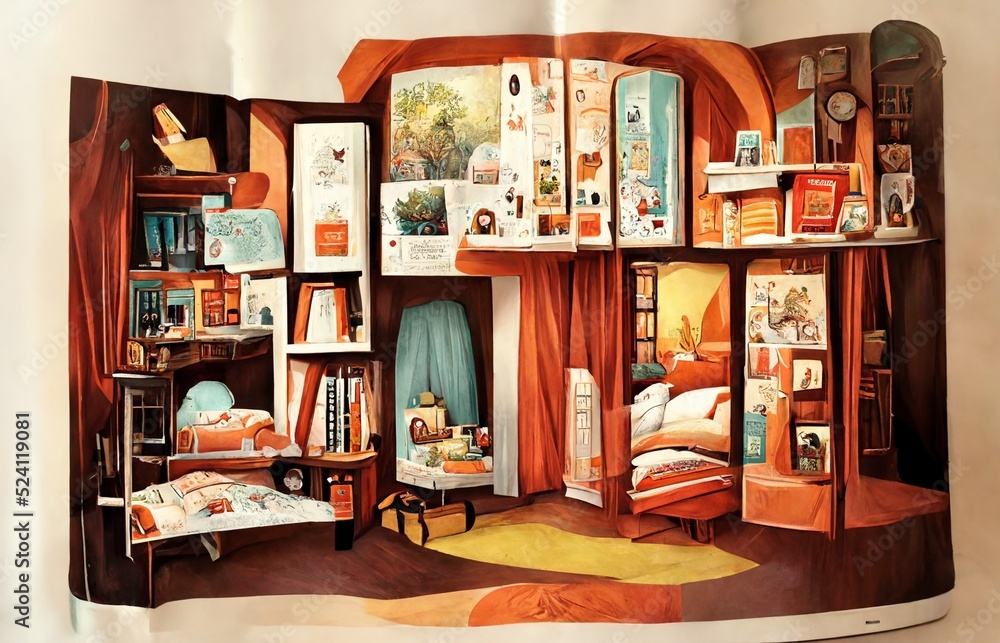 A child's room as exciting as in a picture book. A child's room as exciting as in a picture book.