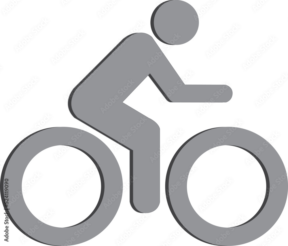 Cyclist icon, vector simple isolated cycling sign. Cyclist icon, vector simple isolated cycling sign.