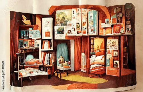 A child's room as exciting as in a picture book.