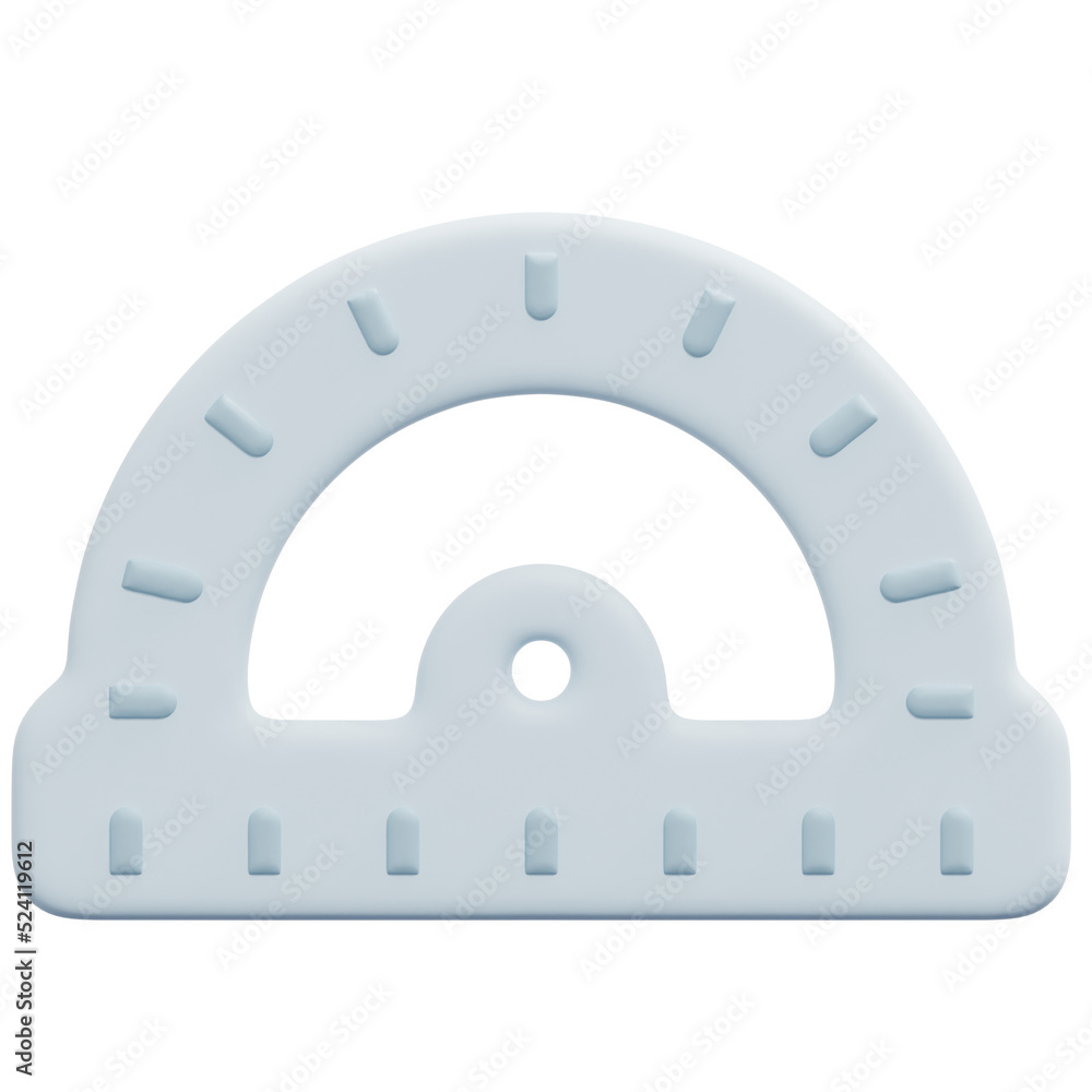 protractor 3d render icon illustration protractor 3d render icon illustration