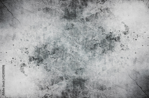 Modern black and white grunge background abstract blank texture with stains, scratches, dots © 123creative