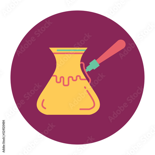 Turkish cezve icon. Flat vector design. Can be used for web and mobile.