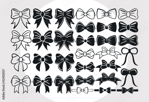 Bow Tie SVG Bundle, Bow Tie Silhouette, Ribbon Svg, Cheer Bow Svg, Ribbon Bow Svg, Baby Bow Svg, Wedding Bow Svg,
